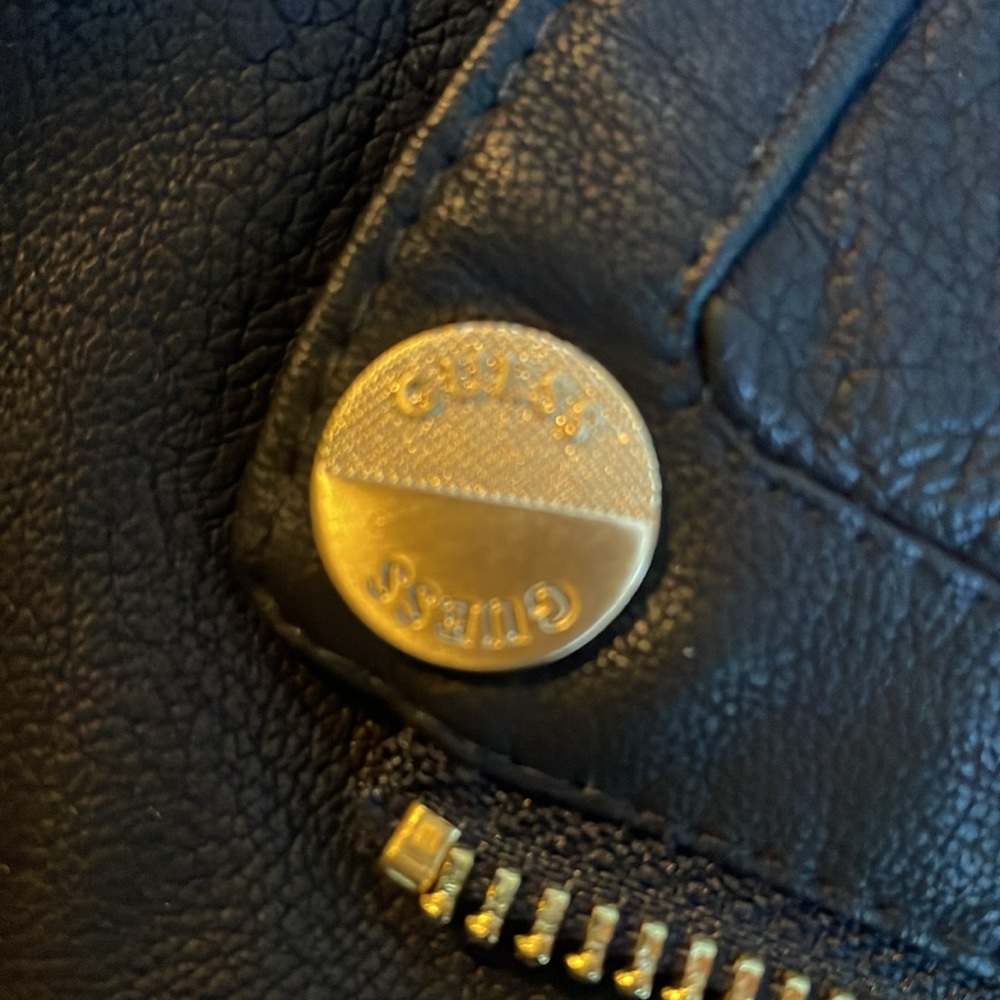 Guess Faux Leather Asymmetrical Moto Jacket, Small - Picture 13 of 13